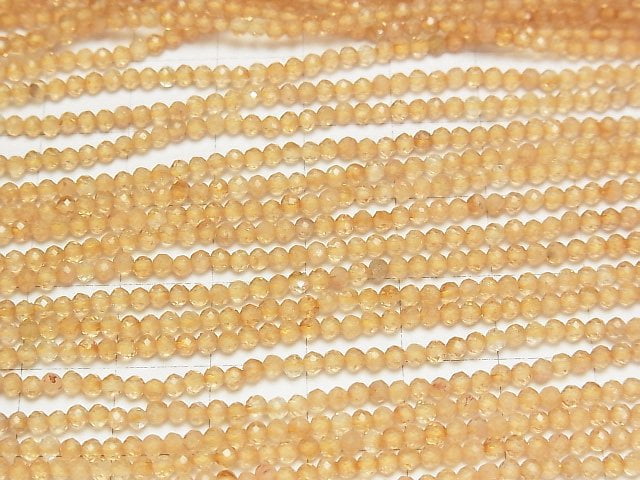 [Video] High Quality! Citrine AA++ Faceted Round 2.5mm 1strand beads (aprx.15inch/37cm)