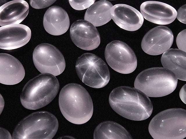 [Video] Star Rose Quartz AAA Oval Cabochon 18x13mm 1pc