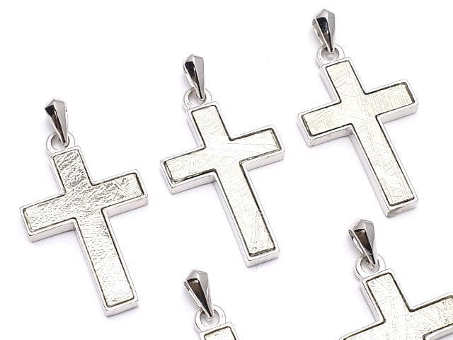 [Video] Meteorite (Muonionalusta) Cross Pendant 23x14mm 1pc