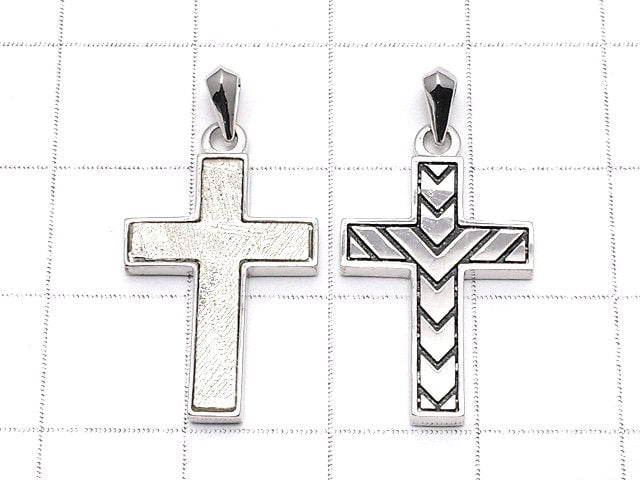 [Video] Meteorite (Muonionalusta) Cross Pendant 23x14mm 1pc