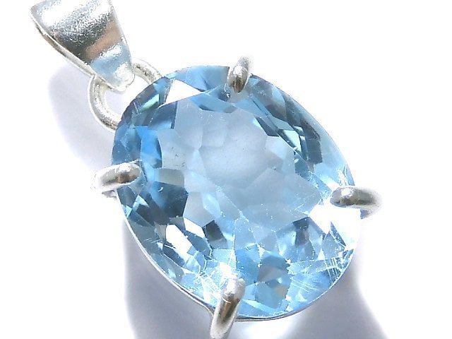 [Video][One of a kind] High Quality Sky Blue Topaz AAA Pendant Silver925 NO.8