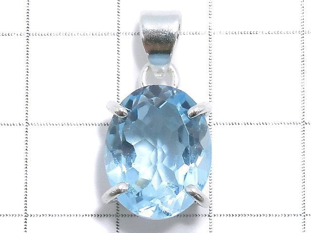 [Video][One of a kind] High Quality Sky Blue Topaz AAA Pendant Silver925 NO.8