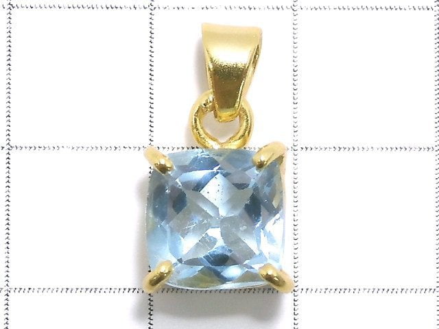 [Video][One of a kind] High Quality Sky Blue Topaz AAA Pendant 18KGP NO.12