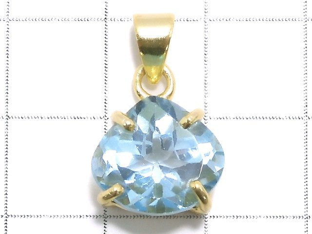 [Video][One of a kind] High Quality Sky Blue Topaz AAA Pendant 18KGP NO.15