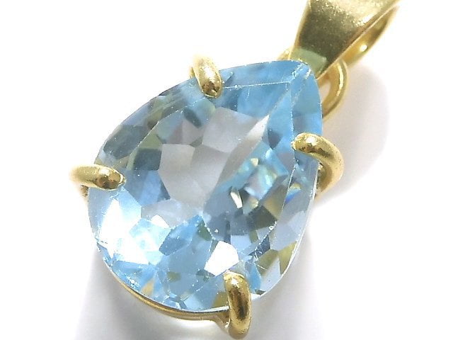 [Video][One of a kind] High Quality Sky Blue Topaz AAA Pendant 18KGP NO.16