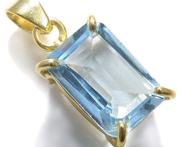 [Video][One of a kind] High Quality Sky Blue Topaz AAA Pendant 18KGP NO.17