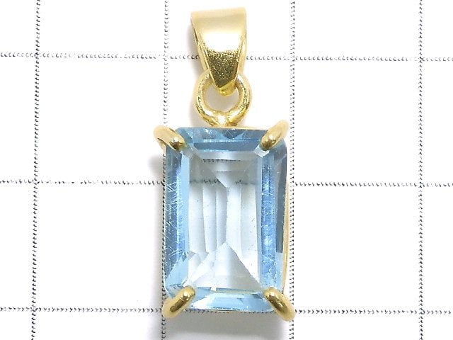 [Video][One of a kind] High Quality Sky Blue Topaz AAA Pendant 18KGP NO.17