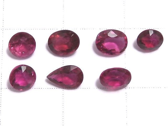 [Video][One of a kind] High Quality Rubellite AAA Loose stone Faceted 7pcs Set NO.8