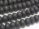 Black Lava Rondelle 8x8x5mm 1strand beads (aprx.15inch/37cm)