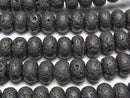 Black Lava Rondelle 8x8x5mm 1strand beads (aprx.15inch/37cm)