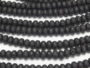 Black Lava Rondelle 8x8x5mm 1strand beads (aprx.15inch/37cm)