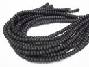 Black Lava Rondelle 8x8x5mm 1strand beads (aprx.15inch/37cm)