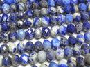 [Video] High Quality! Lapislazuli A+ Faceted Button Rondelle 6.5x6.5x4.5mm 1strand beads (aprx.15inch/36cm)