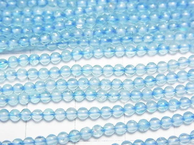 [Video]High Quality Blue color Topaz AAA- Round 2.5mm 1strand beads (aprx.15inch/37cm)