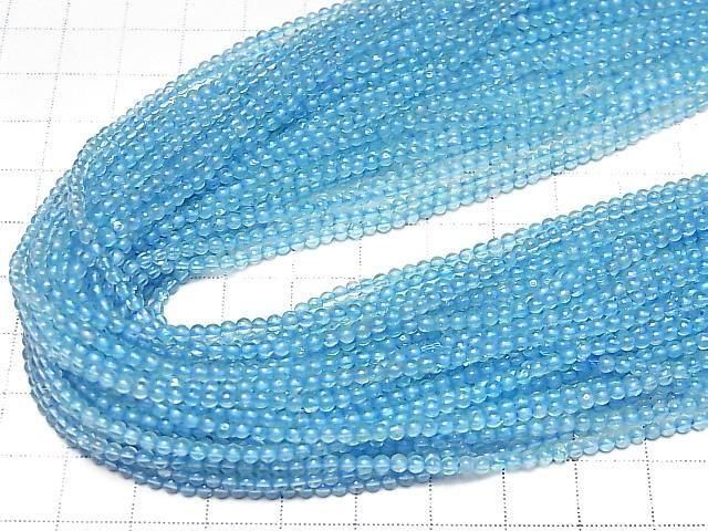[Video] High Quality Blue Color Topaz AAA - Round 2mm 1-strand beads (approx. 15inch/37cm)