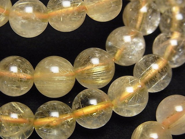 [Video] Rutilated Quartz AA+ Round 8mm Bracelet