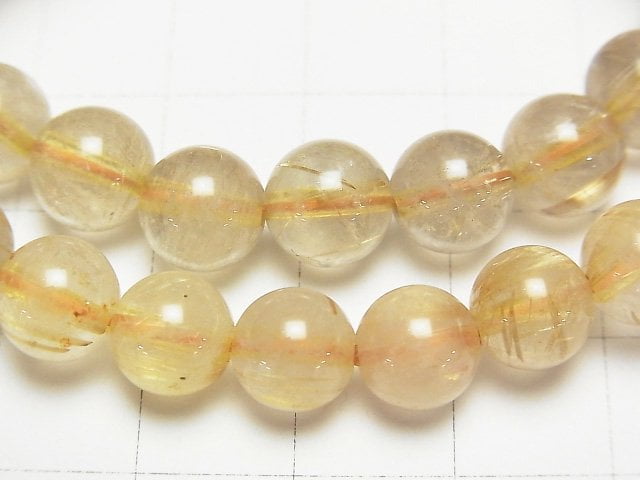 [Video] Rutilated Quartz AA+ Round 8mm Bracelet