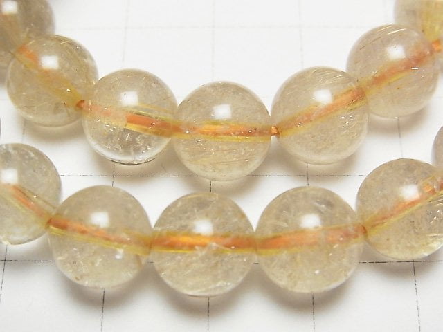 [Video] Rutilated Quartz AA+ Round 10mm Bracelet