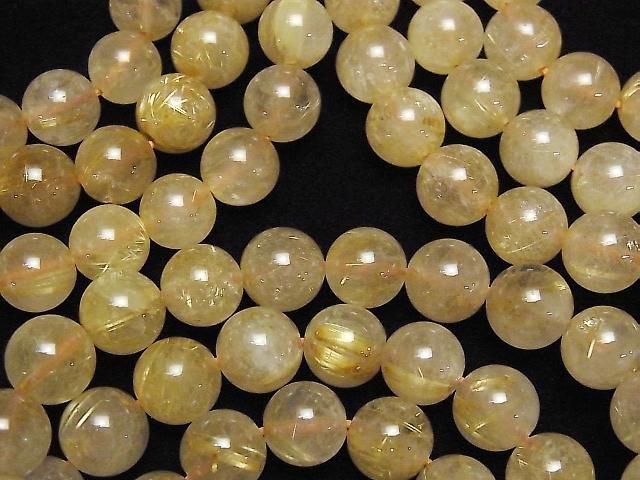 [Video] Rutilated Quartz AA+ Round [9mm][10mm][11mm] Bracelet