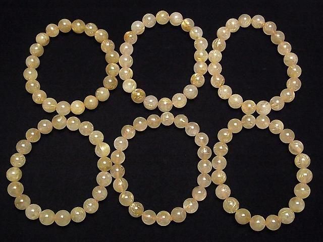 [Video] Rutilated Quartz AA+ Round [9mm][10mm][11mm] Bracelet