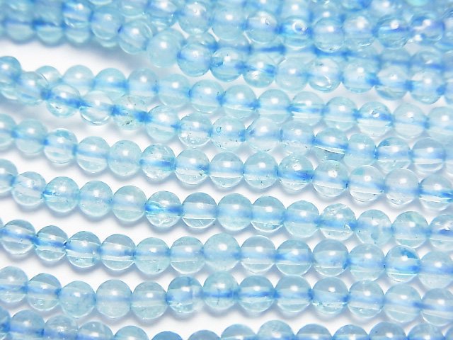 [Video]High Quality Blue color Topaz AAA- Round 3mm 1strand beads (aprx.15inch/37cm)