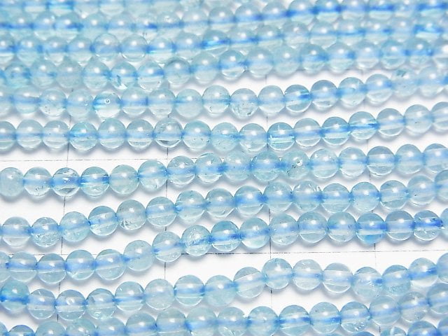 [Video]High Quality Blue color Topaz AAA- Round 3mm 1strand beads (aprx.15inch/37cm)