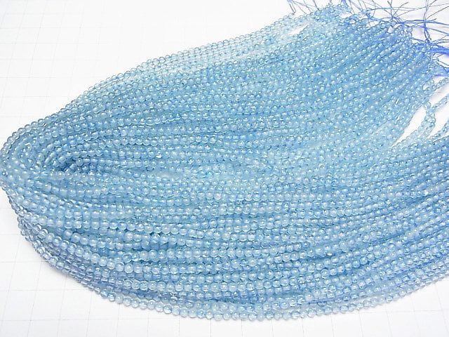 [Video]High Quality Blue color Topaz AAA- Round 3mm 1strand beads (aprx.15inch/37cm)