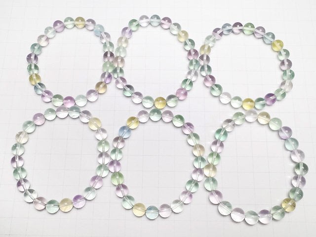 [Video] Multicolor Fluorite AAA Round 8mm Bracelet