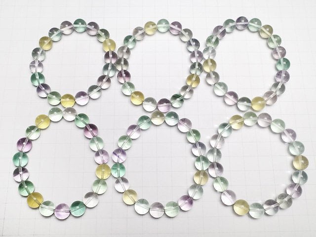 [Video] Multicolor Fluorite AAA Round 10mm Bracelet