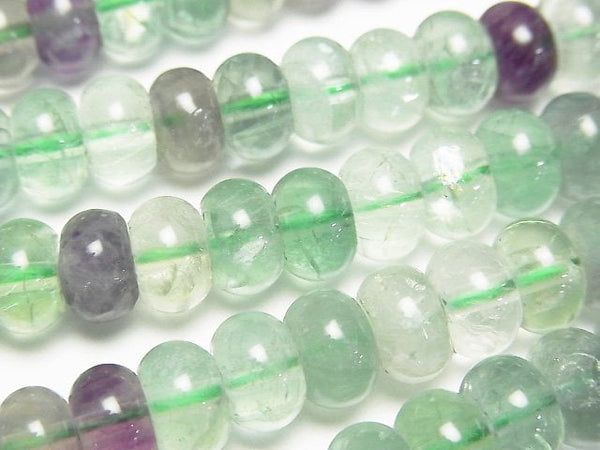 [Video] Multicolor Fluorite AA++ Roundel 8x8x5mm half or 1strand beads (aprx.15inch/36cm)