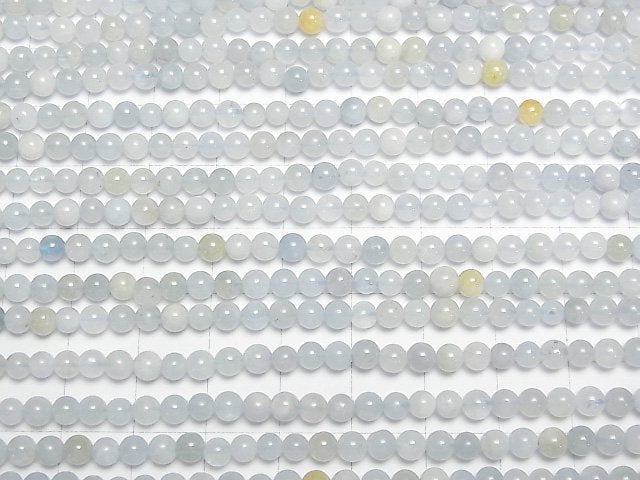 [Video] Multicolor Aquamarine AA Round 4mm 1strand beads (aprx.15inch/37cm)