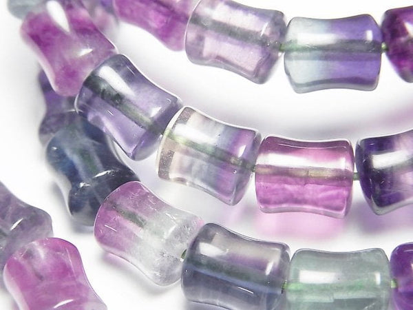 [Video] Multicolor Fluorite AAA- Bamboo 9x8x8mm Bracelet