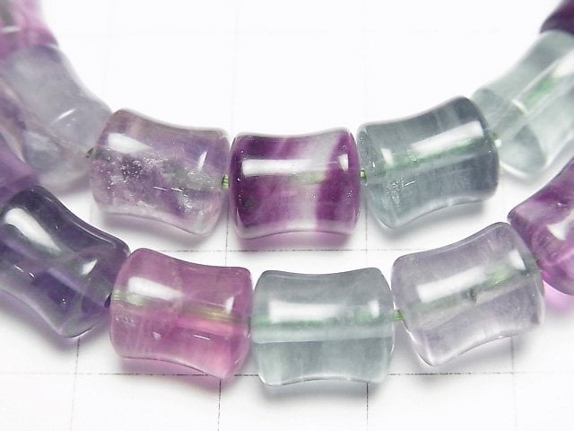 [Video] Multicolor Fluorite AAA- Bamboo 9x8x8mm Bracelet