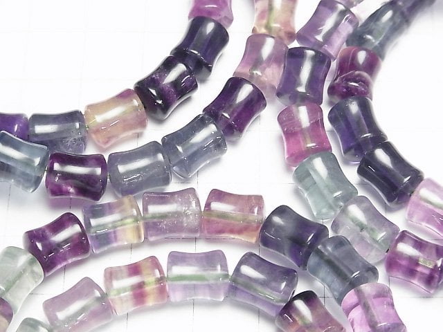 [Video] Multicolor Fluorite AAA- Bamboo 9x8x8mm Bracelet