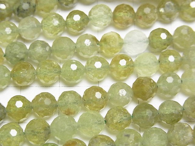 [Video]High Quality! Grossular Garnet AA++ 128Faceted Round 6mm half or 1strand beads (aprx.15inch/37cm)