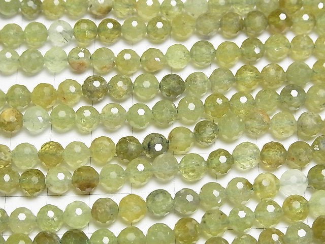 [Video]High Quality! Grossular Garnet AA++ 128Faceted Round 6mm half or 1strand beads (aprx.15inch/37cm)