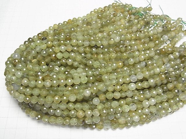 [Video]High Quality! Grossular Garnet AA++ 128Faceted Round 6mm half or 1strand beads (aprx.15inch/37cm)