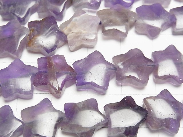 [Video] Mixed Amethyst AA Star 13x13x4.5mm half or 1strand beads (aprx.14inch/35cm)