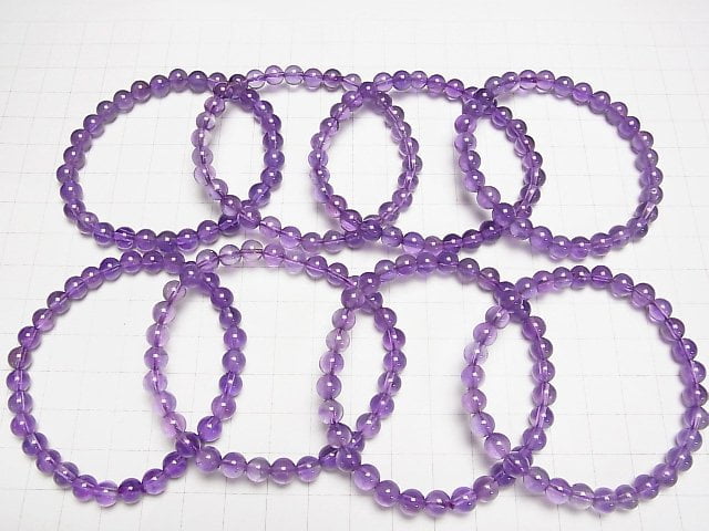 [Video]Amethyst AAA- Round 6mm Bracelet