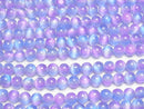 [Video]Selenite (Gypsum) Round 6mm [Blue x Purple] 1strand beads (aprx.15inch/37cm)