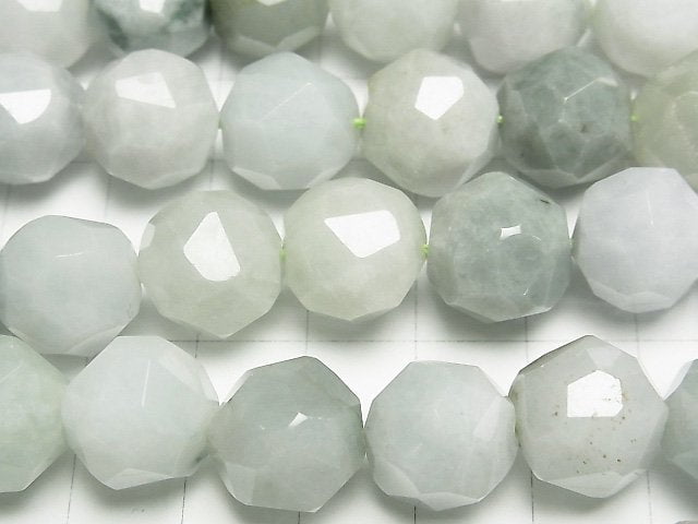 [Video] Burmese Jadeite AA Semi Round -Faceted Nugget half or 1strand beads (aprx.15inch/37cm)