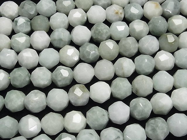 [Video] Burmese Jadeite AA Semi Round -Faceted Nugget half or 1strand beads (aprx.15inch/37cm)