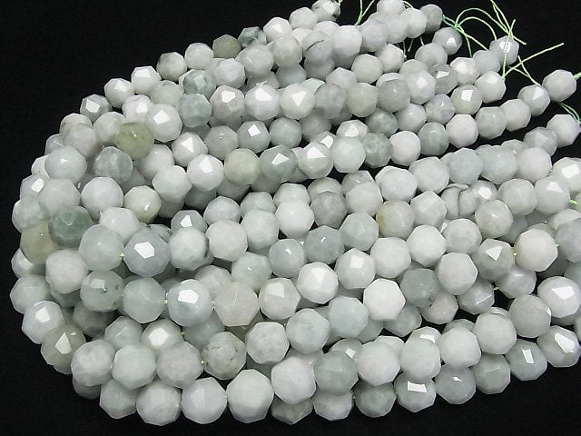 [Video] Burmese Jadeite AA Semi Round -Faceted Nugget half or 1strand beads (aprx.15inch/37cm)