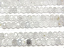 [Video]High Quality! Natural Light Gray Zircon AA+ Faceted Button Rondelle 3.5x3.5x2.5mm half or 1strand beads (aprx.15inch/36cm)