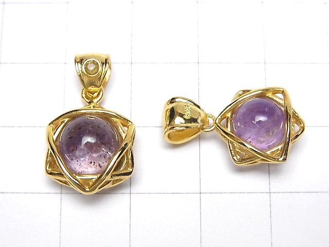 [Video]Elestial Quartz AA++ 8mm Ball Star Shape Moldavite Pendant 18KGP 1pc