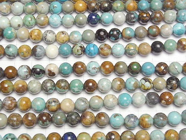 [Video]Turquoise AA+ Round 8mm half or 1strand beads (aprx.15inch/36cm)