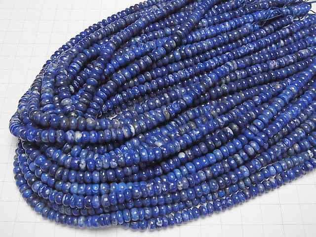 [Video] Lapislazuli AA+ Roundel 6x6x4mm half or 1strand beads (aprx.15inch/38cm)