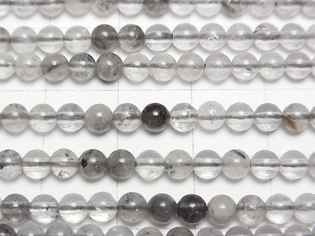 [Video]Diamond Quartz Round 4mm 1strand beads (aprx.15inch/37cm)