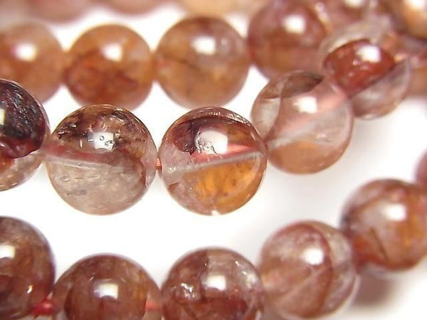 [Video] Red Hematoid Quartz AAA Round 8-9mm Bracelet