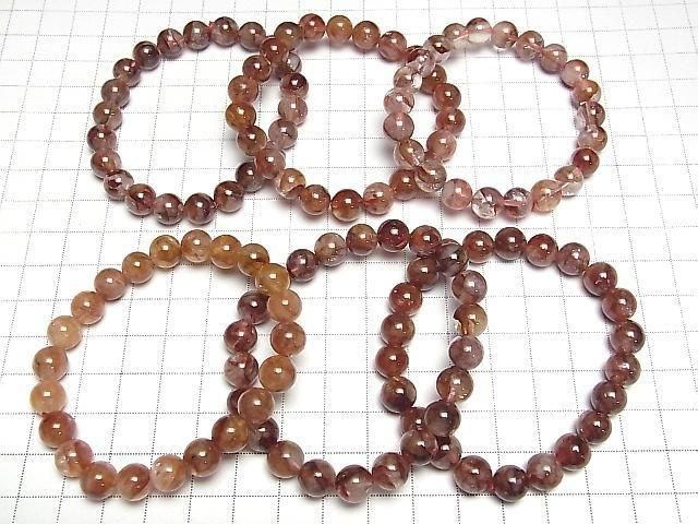 [Video] Red Hematoid Quartz AAA Round 8-9mm Bracelet